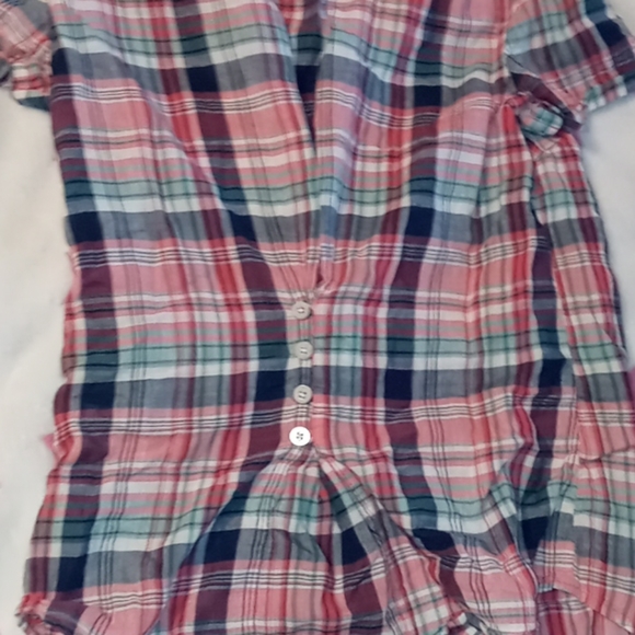 Aeropostale button up plaid top girls/women's xs - Picture 3 of 5